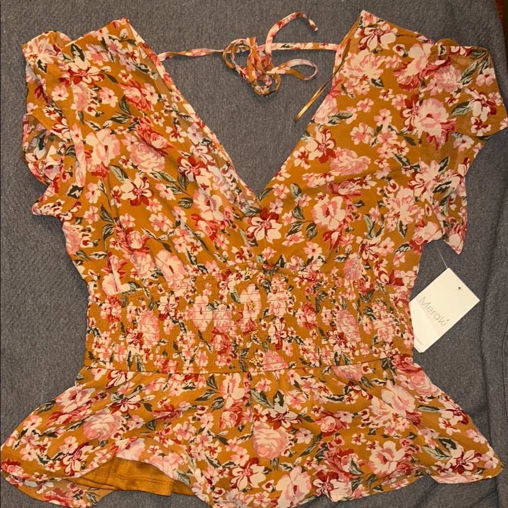 Floral Mustard Top by Meraki